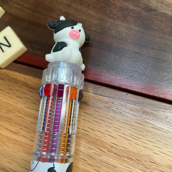 Cute Baby Cow 10 Color Ballpoint Pen - Picture 3 of 5